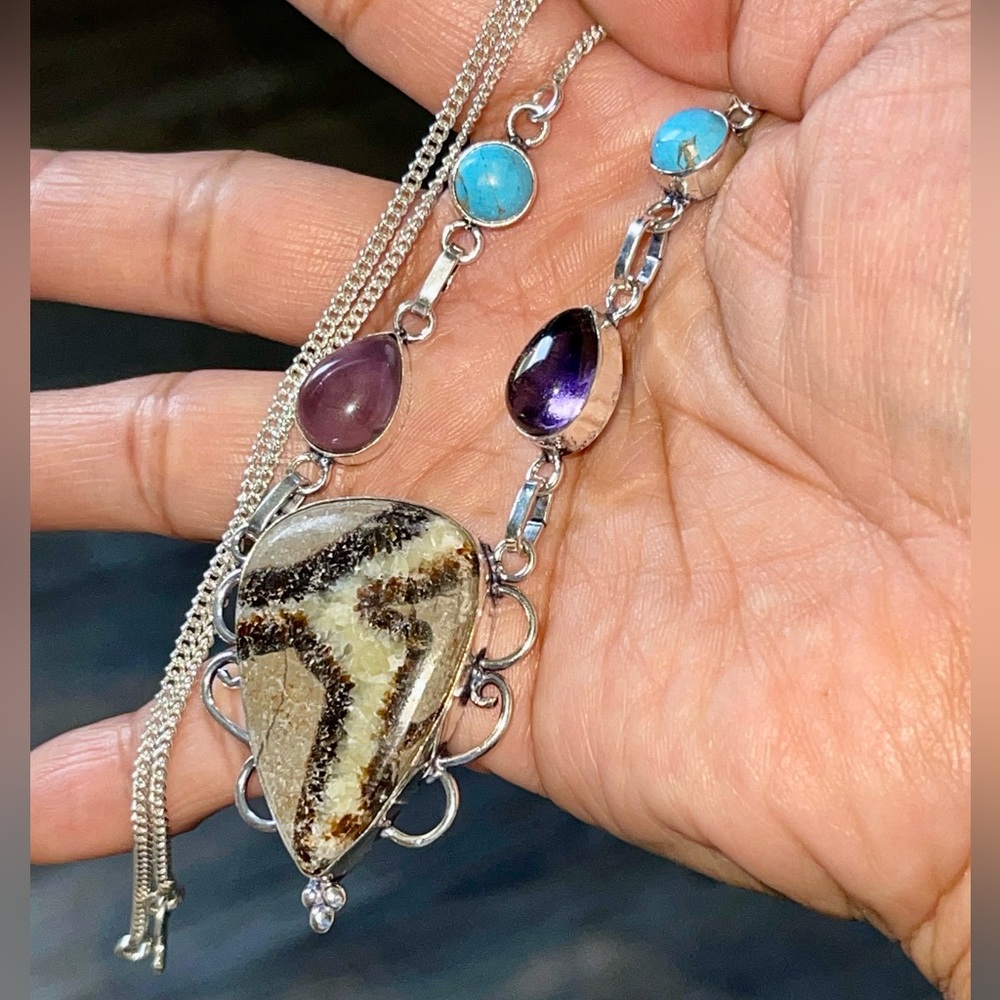 Septarian, Howlite & Amethyst Necklace